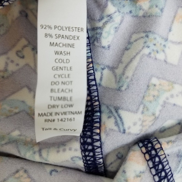 NWOT Lularoe TC Leggings Plus Tall Curvy Blue - Picture 2 of 5